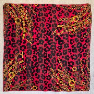 CELINE PARIS Hand Rolled LEOPARD Print Silk Scarf, 33"x33", PERFECT CONDITION